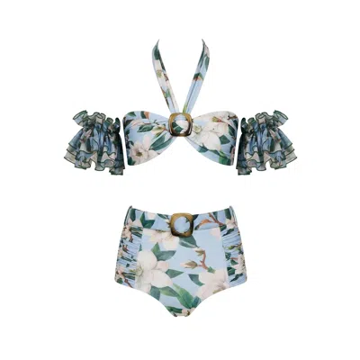 Nur Karaata Women's Blue Coconut Coastline Bikini