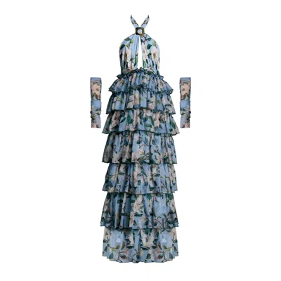 Nur Karaata Women's Blue Crystal Coast Dress
