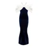 Nur Karaata Women's Blue Ivy Crown Dress In Blue