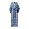 Nur Karaata Women's Blue Joali Bleu Blanc Kimono In Blue