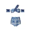 Nur Karaata Women's Blue Lilou Bleu Blanc Bikini Set In Blue