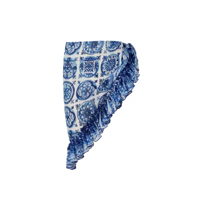 Nur Karaata Women's Blue Lily Bleu Blanc Skirt
