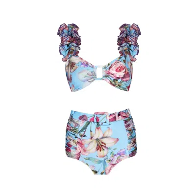 Nur Karaata Women's Blue Lily Blu Bikini Set
