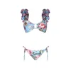Nur Karaata Women's Blue Lily Blu Short Waist Bikini Set In Blue