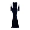 Nur Karaata Women's Blue Lily Throne Gown In Blue