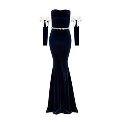 Nur Karaata Women's Blue Lily Throne Gown