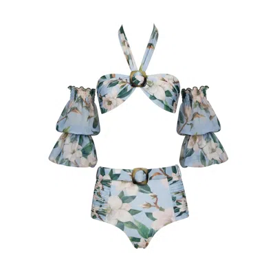 Nur Karaata Women's Blue Marigold Mirage Bikini