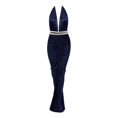 Nur Karaata Women's Blue Midnight Empire Dress
