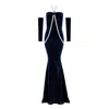 Nur Karaata Women's Blue Sapphire Throne Dress In Blue