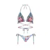 Nur Karaata Women's Blue Triangle Blu Bikini Set In Blue
