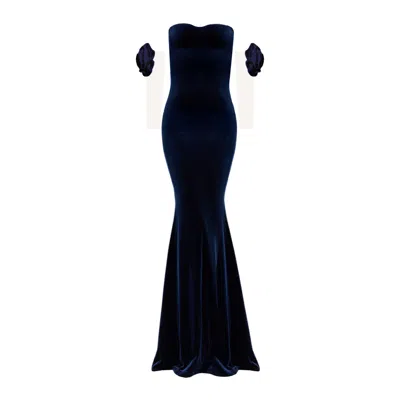 Nur Karaata Women's Blue Versailles Rose N & W Gown