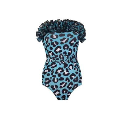 Nur Karaata Women's Clara Blue Leo Swimsuit
