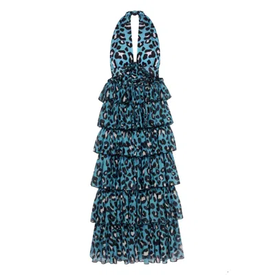 Nur Karaata Women's Florentina Blue Leo Dress