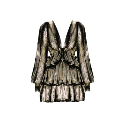 Nur Karaata Women's Gold Lutetia Mini Dress