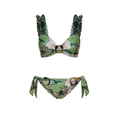 Nur Karaata Women's Green Blossom Bikini