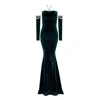 Nur Karaata Women's Green Dynasty Necklace Gown In Green