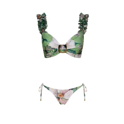 Nur Karaata Women's Green Golden Breeze Bikini