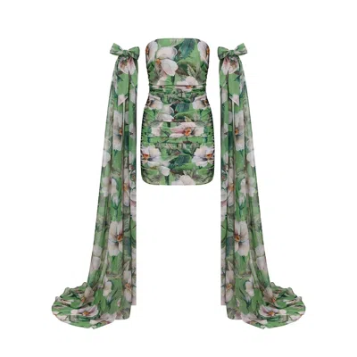 Nur Karaata Women's Green Poppy Reverie Dress