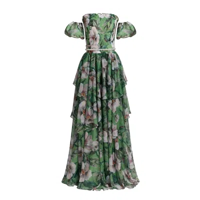 Nur Karaata Women's Green Provence Poème Gown