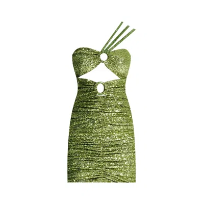 Nur Karaata Women's Green Puente Romano Mini Dress