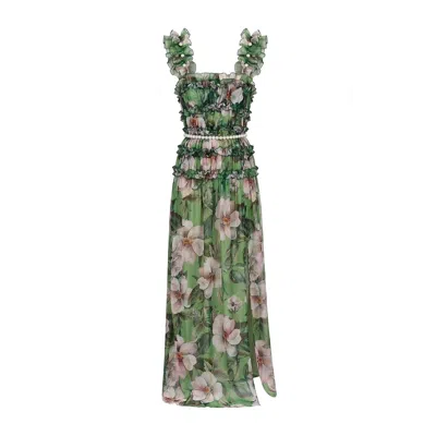 Nur Karaata Women's Green Silk Heirloom Beachdress