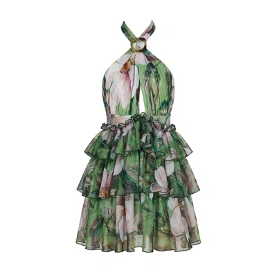 Nur Karaata Women's Green The Riviera Bloom Mini Dress
