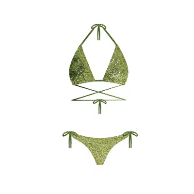 Nur Karaata Women's Green Verde Triangle Bikini Set