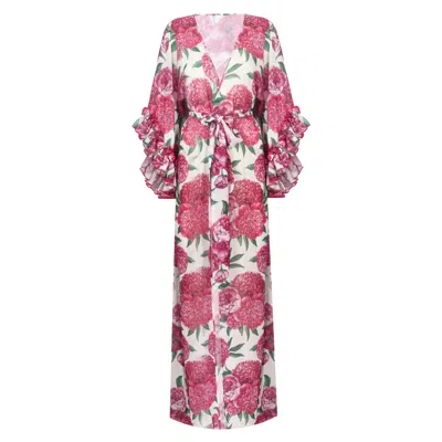 Nur Karaata Women's Joali Fushia Floral Kimono
