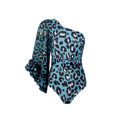 Nur Karaata Women's Kelly Blue Leo Swimsuit