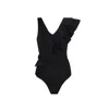 Nur Karaata Women's Lilac Black Swimsuit In Black