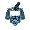 Nur Karaata Women's Lilou Blue Leo Bikini Set In Blue