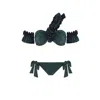 Nur Karaata Women's Lilou Sparkle Green Low Waist Bikini Set In Green