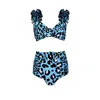 Nur Karaata Women's Lily Blue Leo Bikini Set In Blue