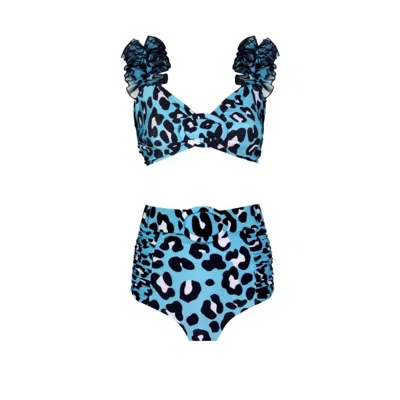 Nur Karaata Women's Lily Blue Leo Bikini Set