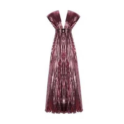 Nur Karaata Women's Pink / Purple Alrescha Long Dress In Pink/purple
