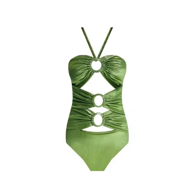 Nur Karaata Women's Pink / Purple Bagatelle Green Swimsuit In Pink/purple