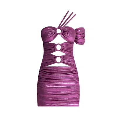 Nur Karaata Women's Pink / Purple Bagatelle Mini Dress In Pink/purple