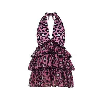 Nur Karaata Women's Pink / Purple Bellano Pink Leo Dress In Pink/purple
