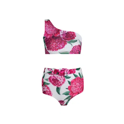 Nur Karaata Women's Pink / Purple Camelia Bikini Set In Pink/purple