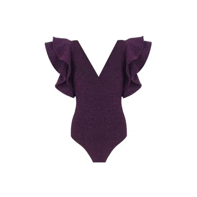 Nur Karaata Women's Pink / Purple Cosmos Sparkle Purple Swimsuit In Pink/purple