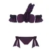 Nur Karaata Women's Pink / Purple Lilou Sparkle Purple Bikini Set