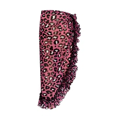 Nur Karaata Women's Pink / Purple Lily Long Pink Leo Skirt In Pink/purple