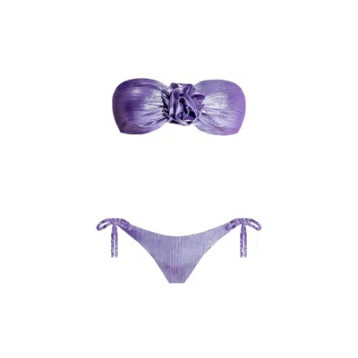 Nur Karaata Women's Pink / Purple Lou Lou's Purple Bikini Set In Pink/purple