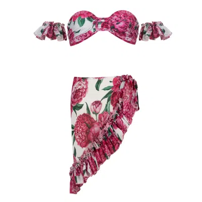 Nur Karaata Women's Pink / Purple Marigold Set In Pink/purple