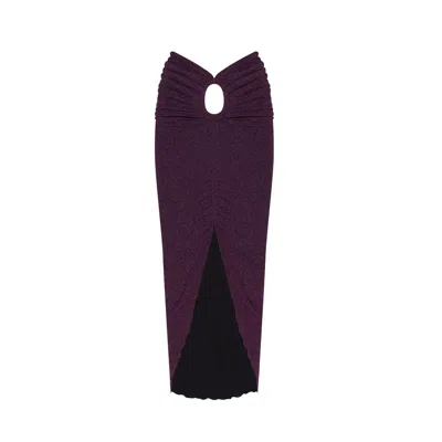Nur Karaata Women's Pink / Purple Moon Sparkle Purple Skirt In Pink/purple