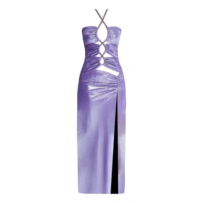 Nur Karaata Women's Pink / Purple Revka Long Dress In Pink/purple