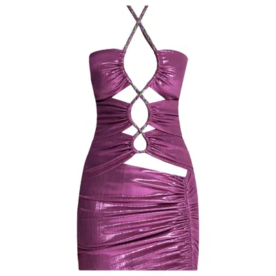 Nur Karaata Women's Pink / Purple Revka Mini Dress In Pink/purple