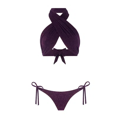Nur Karaata Women's Pink / Purple Sun Sparkle Purple - Bikini Set In Multi