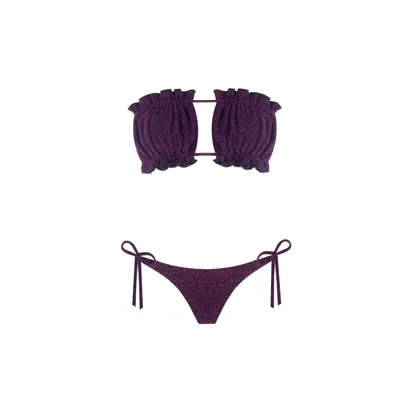 Nur Karaata Women's Pink / Purple Sun Sparkle Purple Bikini Set In Pink/purple