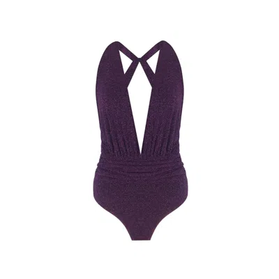 Nur Karaata Women's Pink / Purple Susi Sparkle Purple Swimsuit In Pink/purple